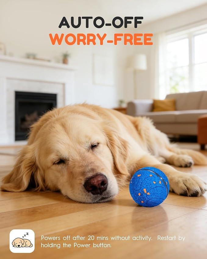 Smart Interactive Dog Toys, Automatic Moving Rolling Bouncing Dog Ball for Medium & Large Dog Breeds, E-TPU Durable & Waterproof, with Irregular Motion to Encourage Active Play