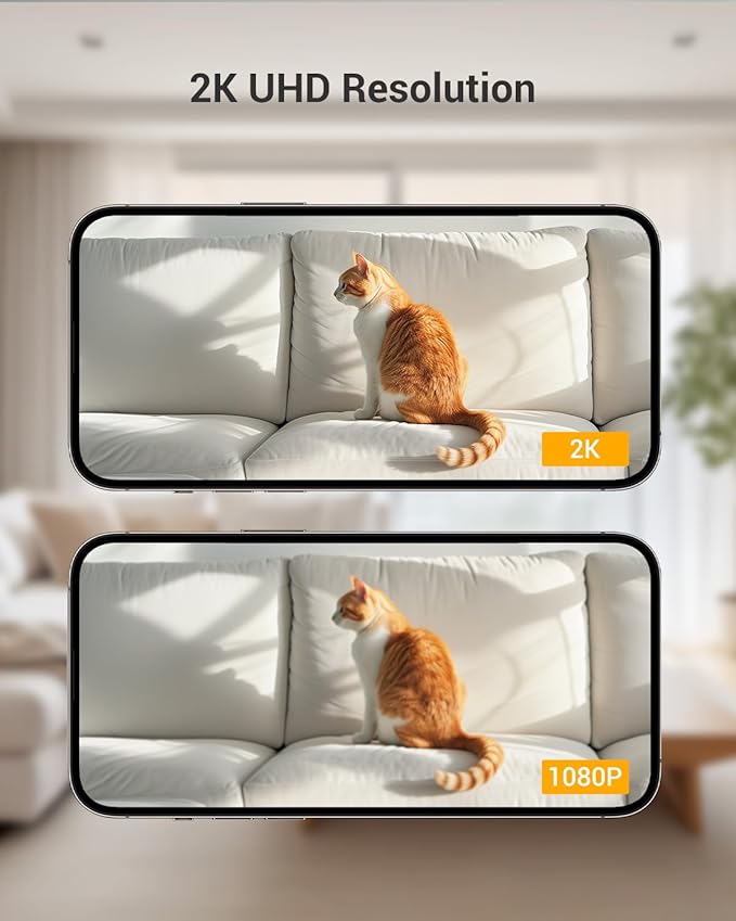 BoyKeep 2K Pet Camera, Indoor Security Camera, 5G/2.4GHz WiFi Cameras for Baby Dog with Phone App, 360° Pan & Tilt, 2-Way Audio, Color Night Vision, New Version w/Cloud Storage (White-2 Pack)
