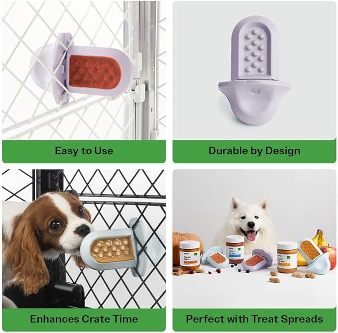 Diggs Groov Crate Training Aid for Puppies and Nervous Dogs – Calming Lick Mat for Crate Training & Separation – Puppy Enrichment Toy with Freezer Shell – BPA-Free – (Ice)