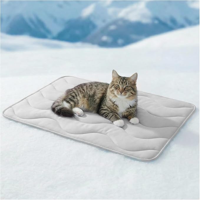 furrybaby Dog Cooling Mat for Medium Dogs, 30"x20" Self Cooling Pet Cooling Mat for Dogs & Cats, QMAX>0.5, Thickened Cool Fiber, Cooling pad for Dog Bed, Durable Portable Indoor/Outdoor Summer,Grey