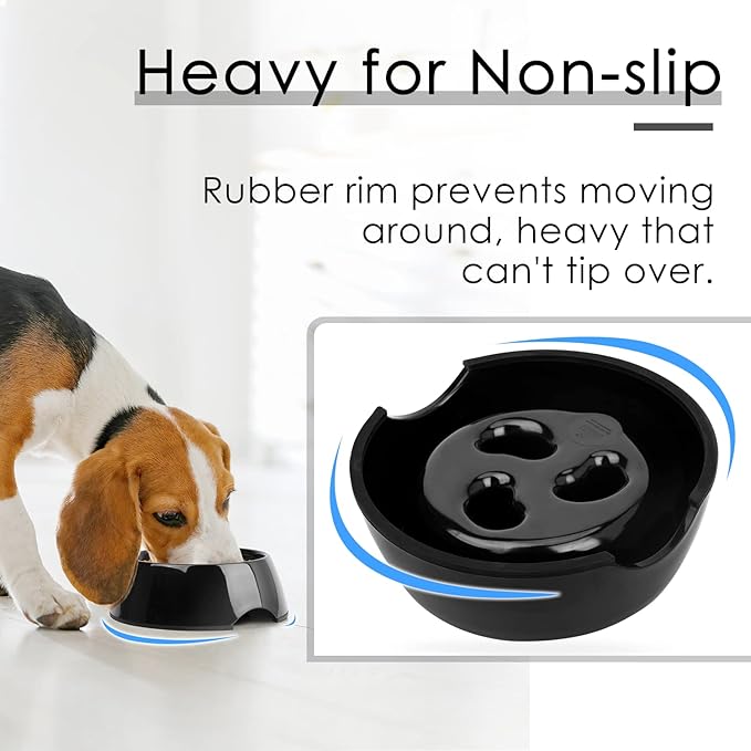 Super Design Slow Feeder Dog Bowl, 1 Cup(Holds Approx. 300ml), Non-Slip, Heat-Resistant, Sturdy, Dishwasher Safe, Suitable for Large Dogs
