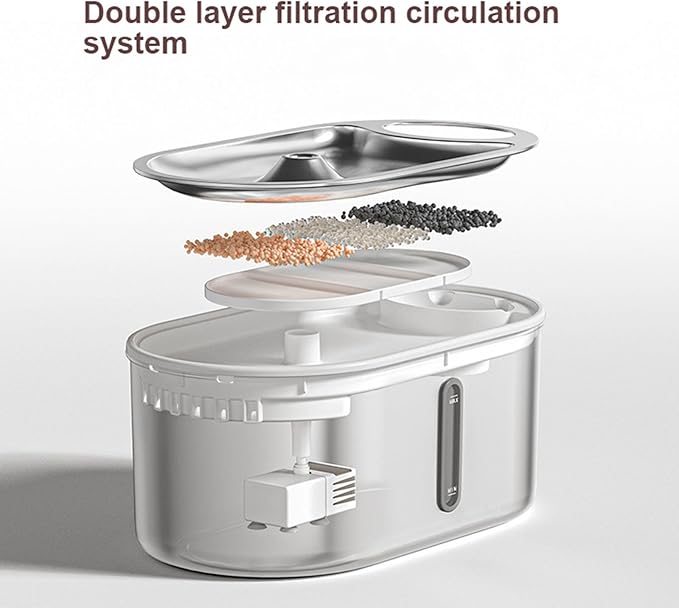 3.0L/102oz Battery Operated Cat Water Fountain,Automatic Pet Fountain with Motion Sensor,Large Capacity Ultra-Quiet Automatic Water Dispenser for Dogs