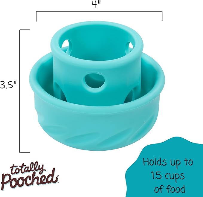 Messy Mutts Totally Pooched Puzzle 'n Play Mushroom | Stuffable Treat Toy for Dogs |Durable TPR | 3.25”” x 2.5” (Small) Dog Toy | Teal