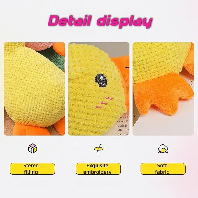 Duck Dog Toy,TheDog Calming Yellow Duck,3D Filling,Fun Toys and Chew Toy for Any Size Dog,Dog Calming Pillow (Yellow)