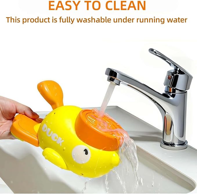 Duck Treat Dispenser Interactive Slow Feeder Puzzle Toy for Dogs and Cats, IQ Training Pet Enrichment Toy with Adjustable Openings(Yellow + White)