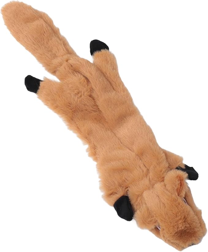 Chewing Plush Toy for Pets, Interactive Squeaky Toy for Anxiety Reduction, Soft Bite Teeth Cleaning Chew Toy for Dogs and Cats (Light Brown)