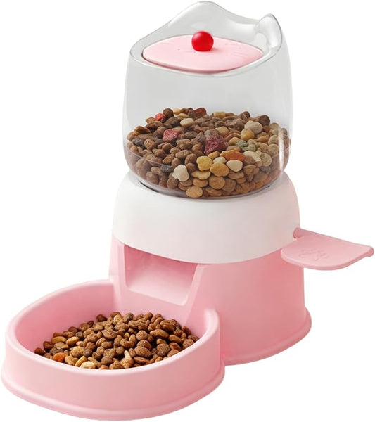 Automatic Pet Feeder - Press Design Cat Food Bowl, Pets Dispenser for Indoor Home Cage, Smart Pet Feeder with Timed Feeding Feature, Dog Food Bowl, Pets Feeding Dispenser for Patio Outdoor