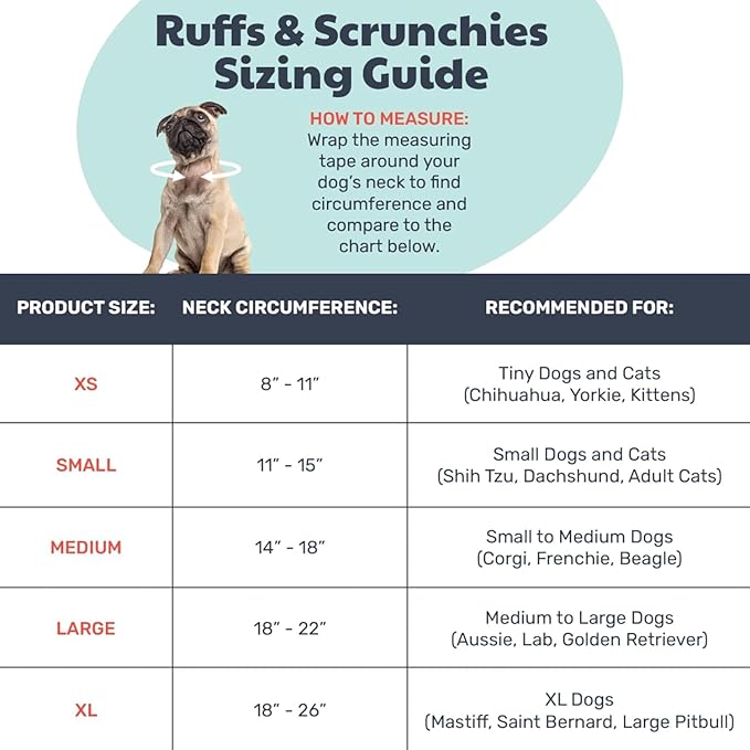 Huxley & Kent Ruff Pet Scrunchy | Shiny Christmas Plaid (Large) | Festive Christmas/Holiday Neckwear for Dogs/Cats | Fun Stretchable Costume Accessory | Soft Collar with Bells