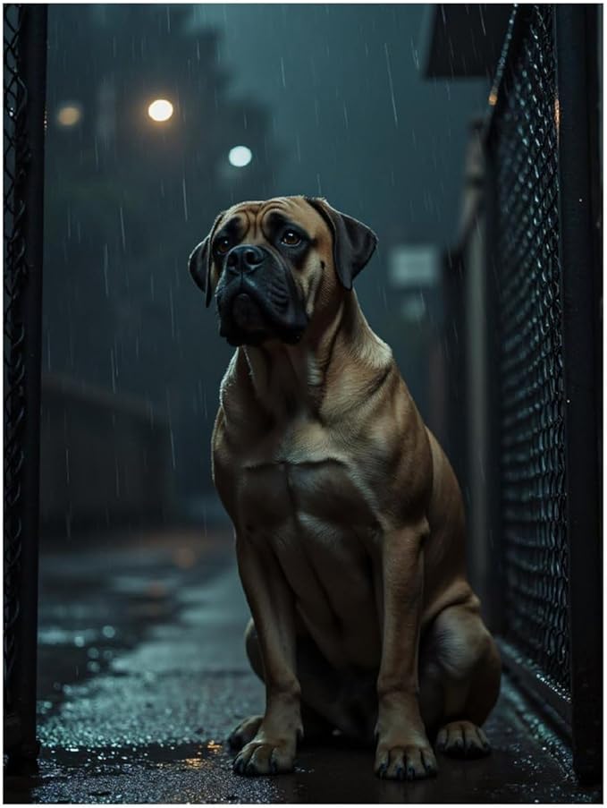 TZTTZT Diamond Art Kits for Adults - Calm Dog in Rainy Alleyway Diamond Painting Kits for Adults Beginner, 12x16 in Frameless Diamond Painting Kit for Home Wall Decor