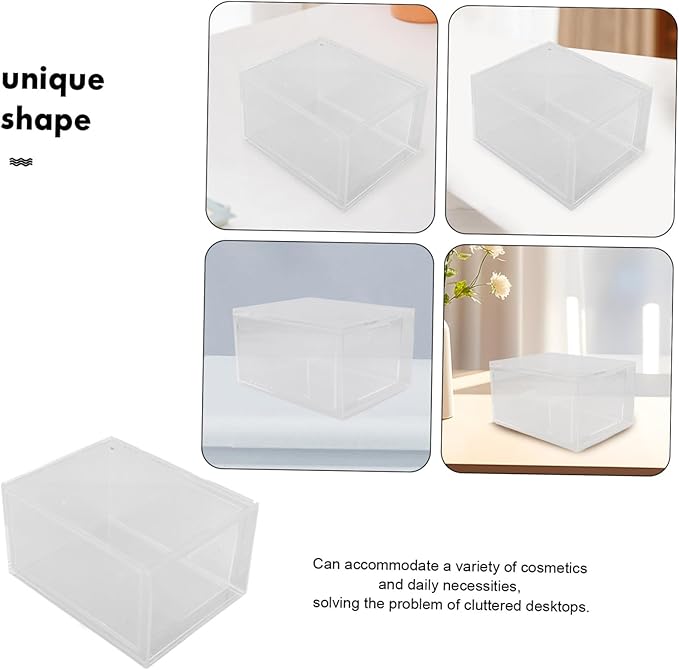 3pcs Stackable Acrylic Makeup Organizer Storage Bin for Vanity Bathroom and Desk Use Dustproof Design for Easy Access to Cosmetics and Jewelry