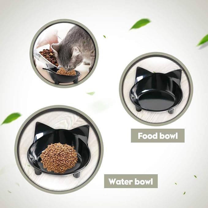 Skrtuan Dog Food Bowl & Cat Bowl – Non-Slip, Wide, Shallow Pet Dish for Whisker Fatigue Relief, Safe Food-Grade for Puppies & Rabbits