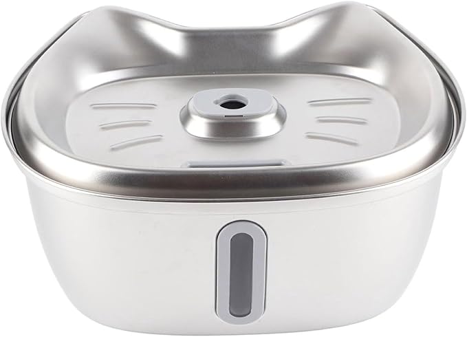 Cat Fountain 3L Stainless Steel Cat Water Fountain Automatic Water Circulation Filtered Water Feeder Pet Water Dispenser for Cats and Small Dogs Pet Water Dispenser