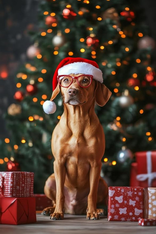 Calm Dog Art Kits for Adults, Christmas 5d DIY Diamond Painting by Numbers Kit for Adults, Full Drill Diamond for Gift Wall Decor Gem Arts 16 * 24Inch