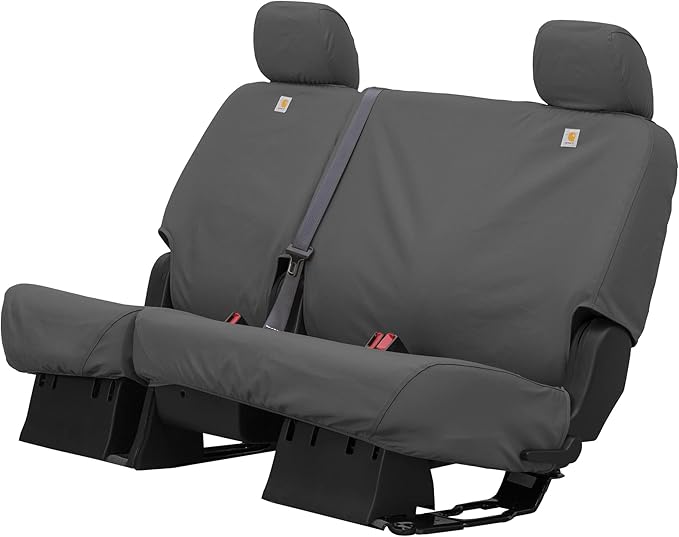 Covercraft Carhartt SeatSaver Custom Seat Covers | SSC8462CAGY | 2nd Row 60/40 Bench Seat | Compatible with Select Ford F-250/350 Models, Gravel