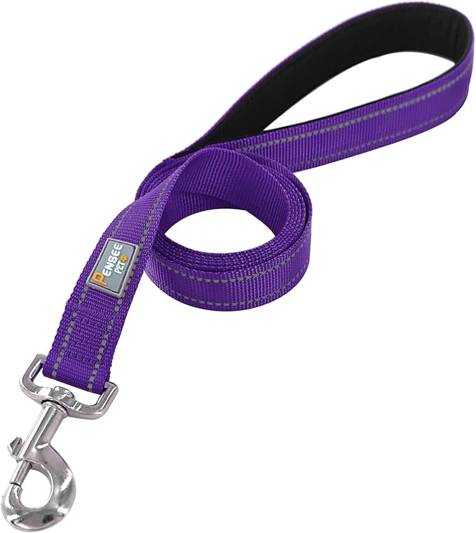 Dog Leash 6 FT Padded Handle Nylon Reflective Dogs Leashes for Small Dogs Puppy Leashes Purple