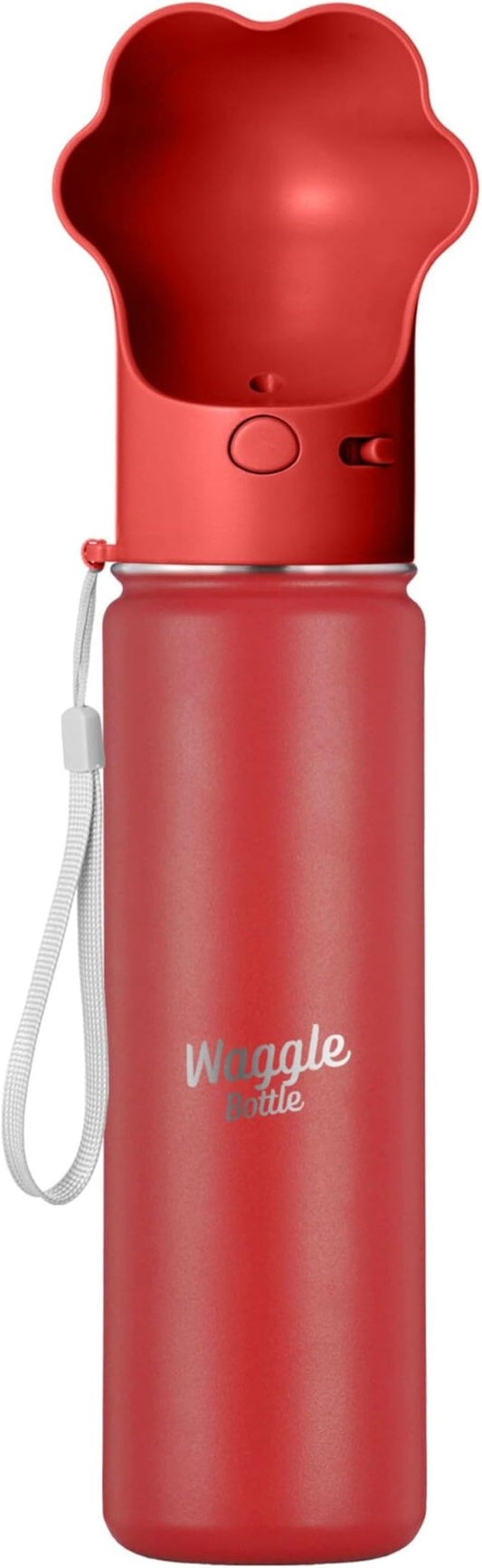 Stainless Steel Dog Travel Water Bottle, Vacuum Insulated Portable Dog Water Dispenser, Drink Cup and Snack Container On The Go, Outdoor Walking, Hiking, Travel (Red, 22oz)