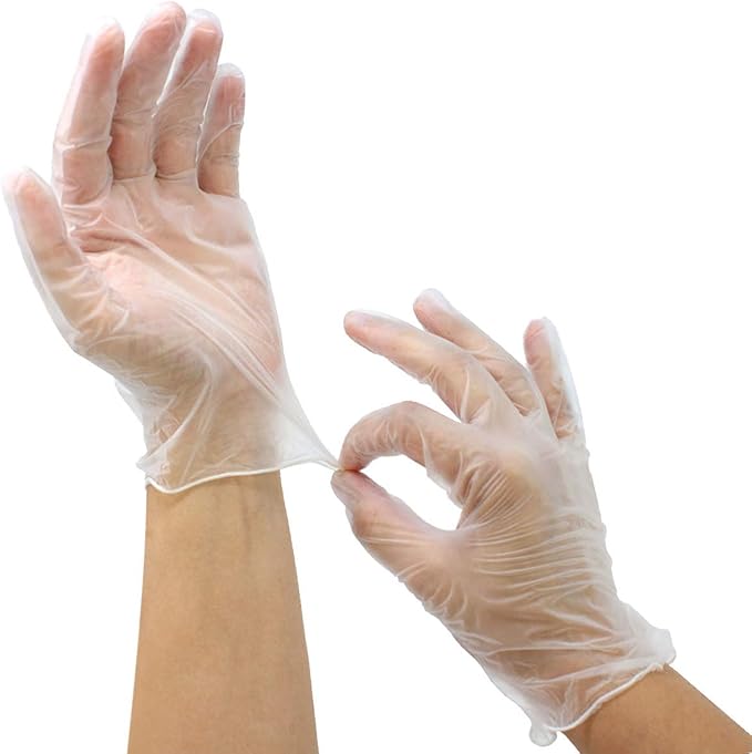 SAFE HANDLER Industrial Vinyl Gloves | Latex Free, Powder Free, Multi Purpose, Cleaning, For Work or For Home, Ambidextrous, Disposable Gloves (100 per box,10 boxes = 1000 PIECES)