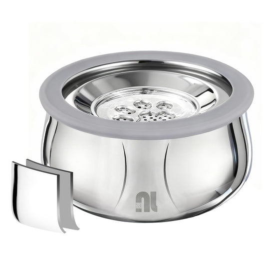 3L/0.8 Gallon No Spill Water Bowl for Dogs, Double-Wall Stainless Steel Slow Water Dog Bowls, Splash-Proof Vacuum Float, Dishwasher Safe for Large Medium Dogs