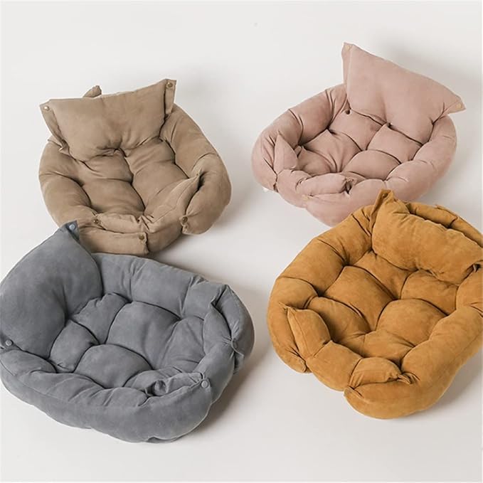 Comfy Calming Dog Beds for Small Medium Large Dogs, Anti Anxiety Dog Bed, Self Warming Dog Bed Outdoor and Indoor, Cat Beds for Indoor Cats, Kennel Bed for Pet (Small(10x12inch),Khaki)