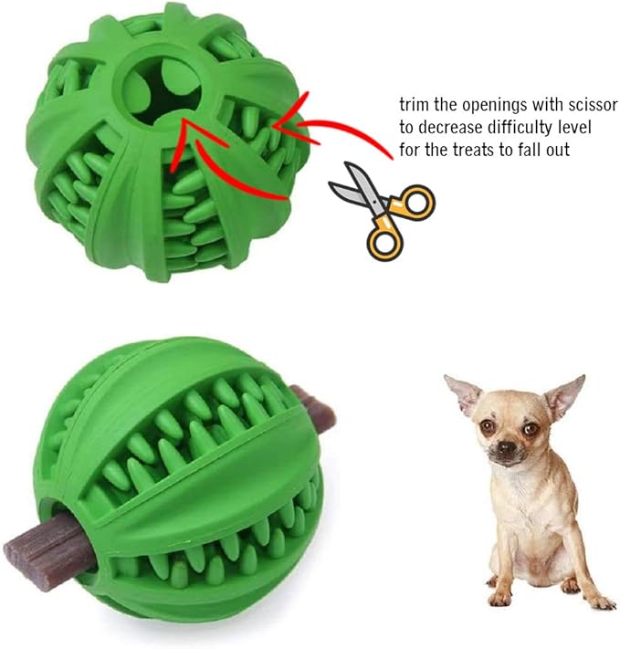 Dog Ball Toy - Interactive Dog Enrichment, Mental Stimulation Treat Embedding Rubber Ball Reduce Boredom (2 inches)