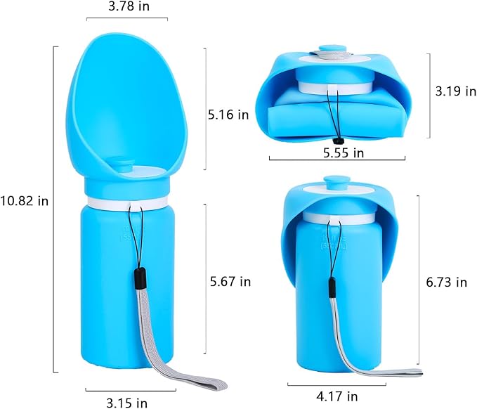 LINMENGSHU The Foldable Dog Water Bottle and 3-in-1 Snack and Garbage Bag Storage Box are the First Choice for Outdoor Activities, Equipped with 1 roll of Garbage Bags and a Garbage Hanging Ring.