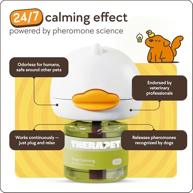 TherapetMD Dog Calming Diffuser Refill Kit (2-Pack, 60-Day Supply) Dog Pheromone Refills for Stress, Separation, Pee Accidents, Barking, & Destructive Behaviors. Use with TheraPet MD Diffuser Only