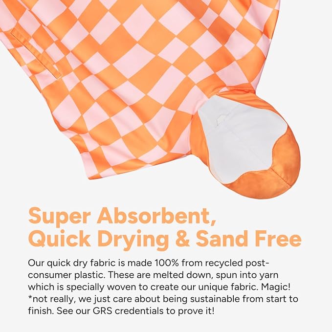 Dock & Bay Adult Poncho - Hooded Towel with Deep Pockets, Changing Robe - Quick Dry - Compact, Lightweight - Includes Bag