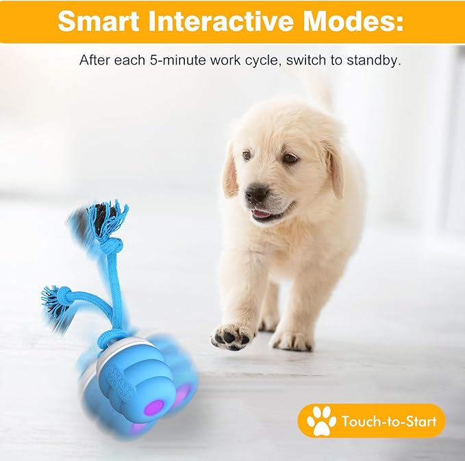 PUHOHUN Interactive Dog Toys Ball - Fun Moving Dog Toys to Keep Them Busy | Rechargeable Smart Automatic Dog Ball for Large, Medium, and Small Puppy Dogs for Boredom, Blue