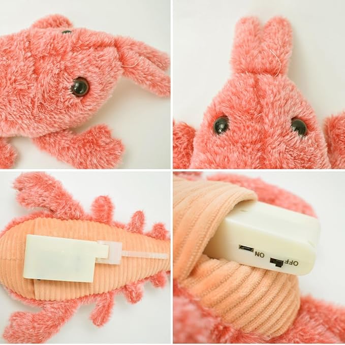 Interactive Dog Toy, 2025 Upgrade Plush Lobster Puppy Toys for Small Dogs Calming, Floppy Funny Jumping Moving Sturdy Pet Toys for Chewing Teething (Orange)