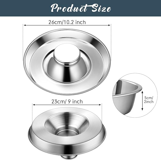 Zopeal 6 Pcs Stainless Steel Puppy Bowls 10.2" Puppy Feeder Dog Water Food Feeding Bowl for Multiple Weaning Small Dogs Cats, Pet Eating at The Same Time, Cylinder Style