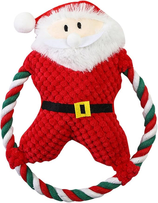Squeaky Plush Dog Toys for Anxiety Relief & Teeth Maintenance | Cute Cartoon Interactive Stuffed Toy for Dogs/Cats | Trusted Chew - Strong Material, Portable Pet Plaything (Red)