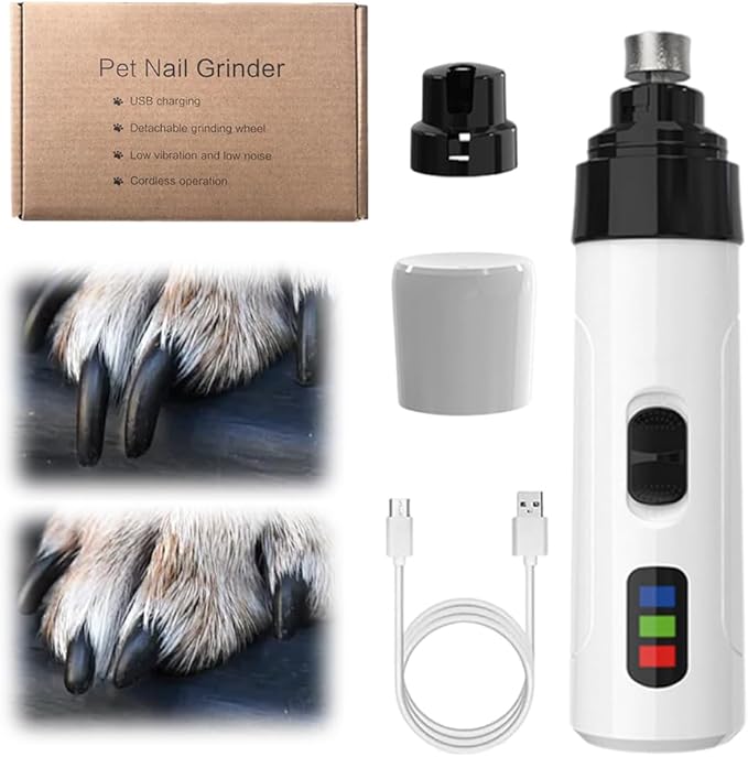 Silent Groom Pro, 2024 New Silent Grind Pro for Dogs Silent Grind Pro Dog Nail Trimmer, Rechargeable Micro Precision Electric Dog Nail Clippers Pet Paws Grooming Smoothing Tool (#2 Sets)