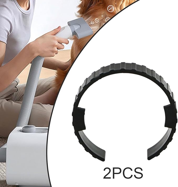 Generic 2 Pieces Dryer Hose Spare Rings, Pet Dryer Hose Clamps Wear Resistant Pipe Joint Clamp Replacement Pet Blower Accessory, Style A
