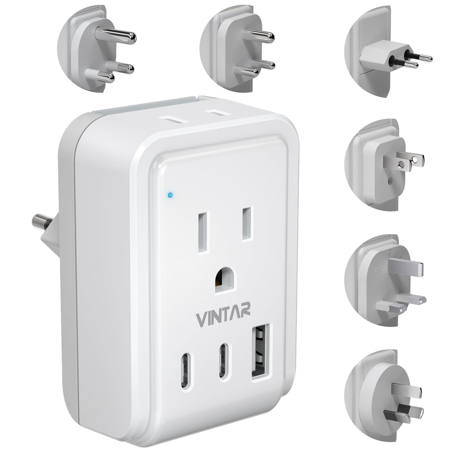 VINTAR Universal Travel Adapter Kit, Type A,C,G,D,I, - Image 1