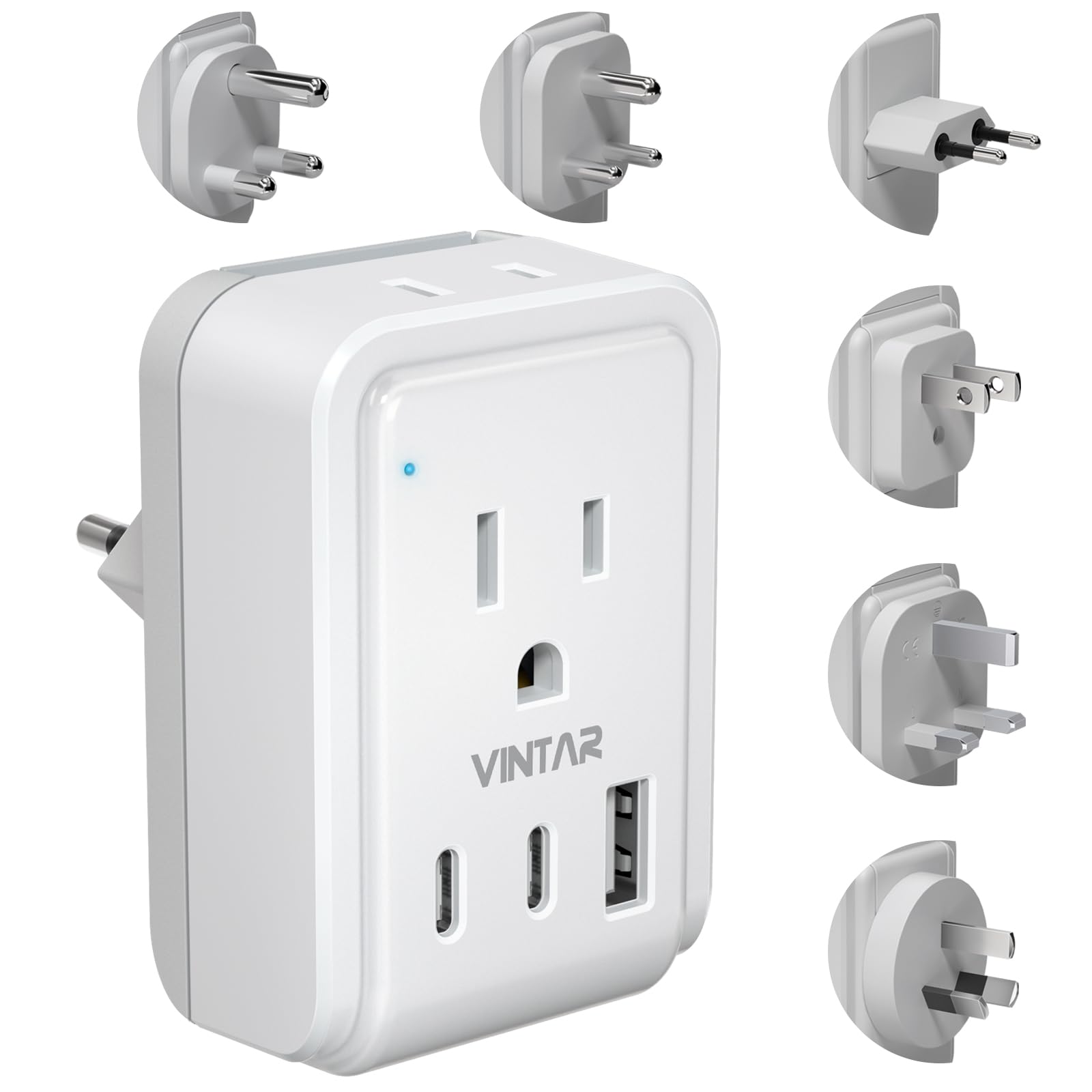 VINTAR Universal Travel Adapter Kit, Type A,C,G,D,I, - Image 1