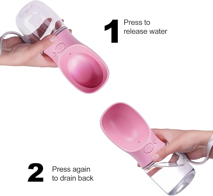 Portable Dog Water Bottle with Bowl – Leak Proof, Lightweight Travel Water Bottle for Dogs. (Green, 550 ml)