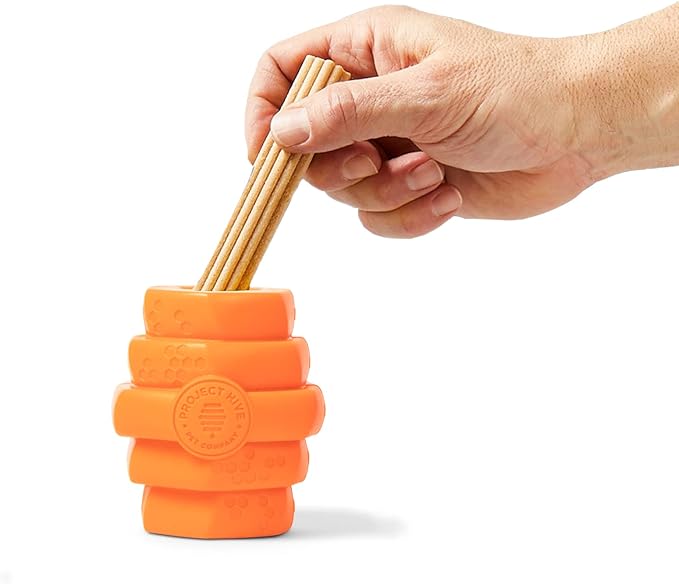 PROJECT HIVE ·PET COMPANY· - Sweet Mango Scented - Hive Chew Toy for Large Dogs - Dog Chew Toy for Large Breeds - Floats in Water - Durable and Tough - Made in The USA