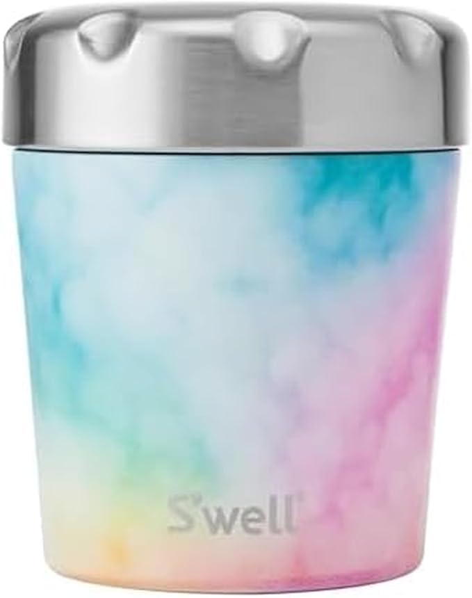 S'well Stainless Steel Ice Cream Chiller, 16oz, Candy Cloud, Triple Layered Vacuum Insulated Container Keeps Ice Cream Frozen For Up To Four Hours, BPA Free