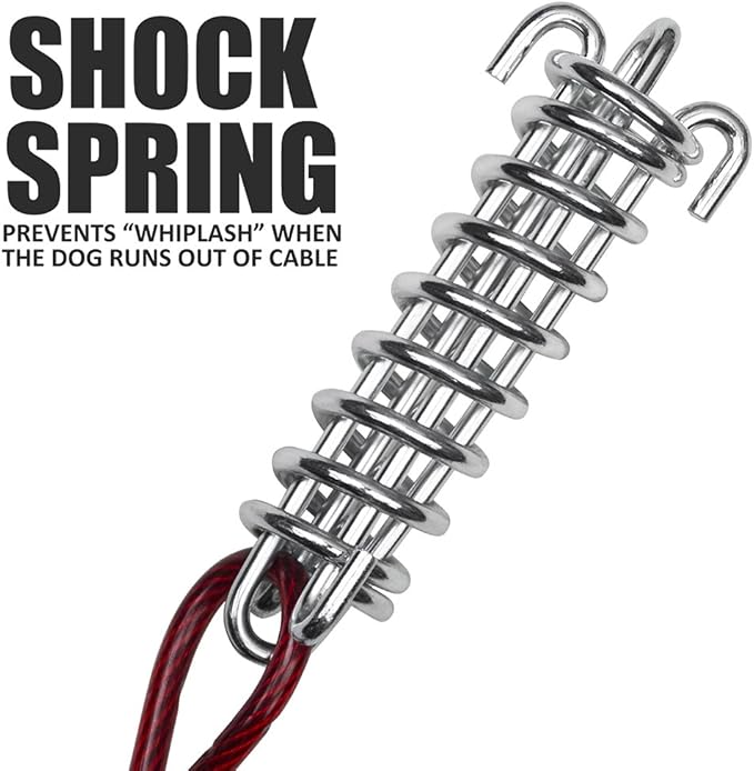 BV Dog Aerial Trolley System Tie Out for Yard - 60ft Dog Run Cable with 10ft Pulley Runner Lead - Heavy Duty Reflective Cable for Dogs up to 125 lbs, Rust-Resistant & Tangle-Free Outdoor Runner