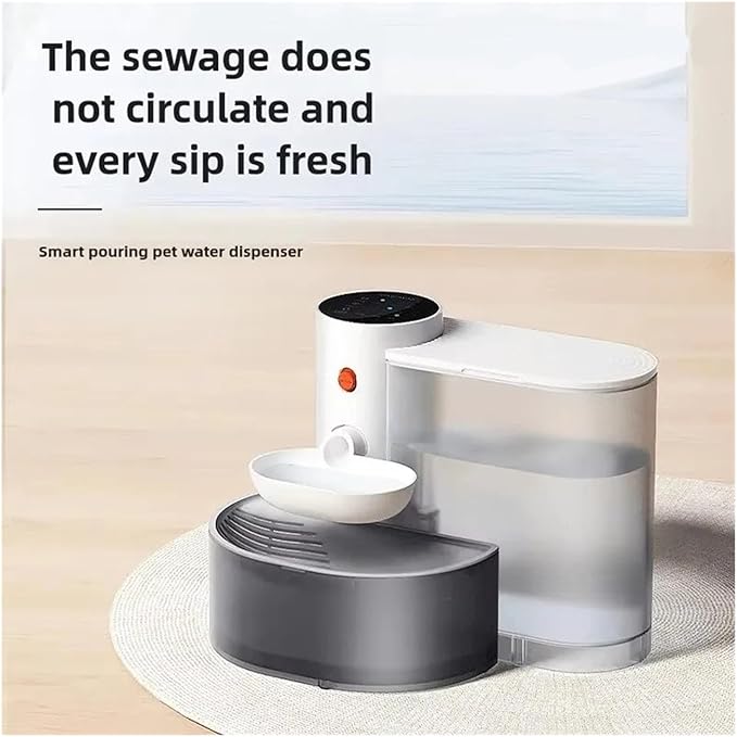 cat Water Feeder, Smart Dump Cat Water Dispenser Running Rechargeable Automatic Dispenser for Pet Dogs,pet Supplies(White)