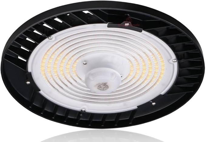 RuggedGrade 100W - Titan VI Series LED High Bay UFO with Motion Sensor - 16,500 Lumens - Color Selectable 3000K/4000K/5000K - Indoor LED Light - DLC 5.1 Premium