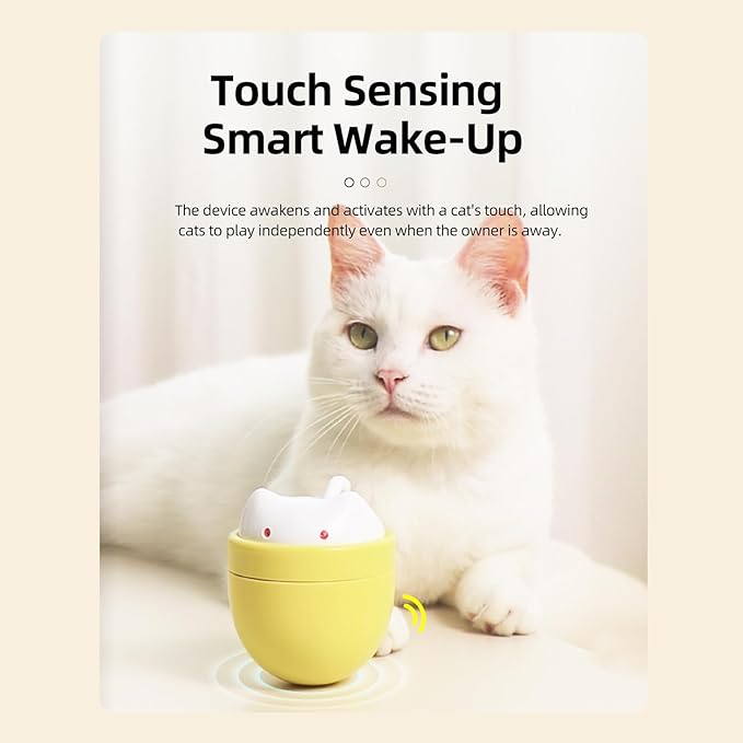 Asinpa Automatic Cat Laser Toy with Double Laser & One-Tap Button-Self-Rotating，Cat Laser Pointer Toy，Interactive Toys for Indoor Cats, Rechargeable Laser Cat Chaser