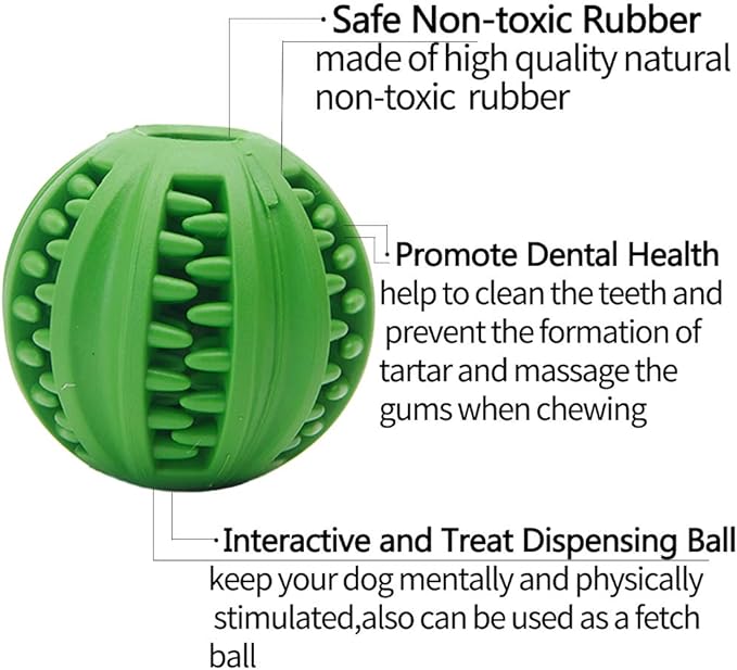 Dog Ball Toy - Interactive Dog Enrichment, Mental Stimulation Treat Embedding Rubber Ball Reduce Boredom (2 inches)