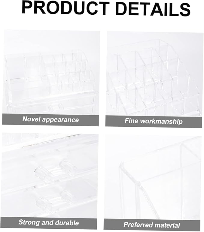 minkissy Stackable Acrylic Cosmetics Storage Box Drawer Makeup Organizer for Lipstick and Jewelry Versatile Home Supplies for Beauty Enthusiasts