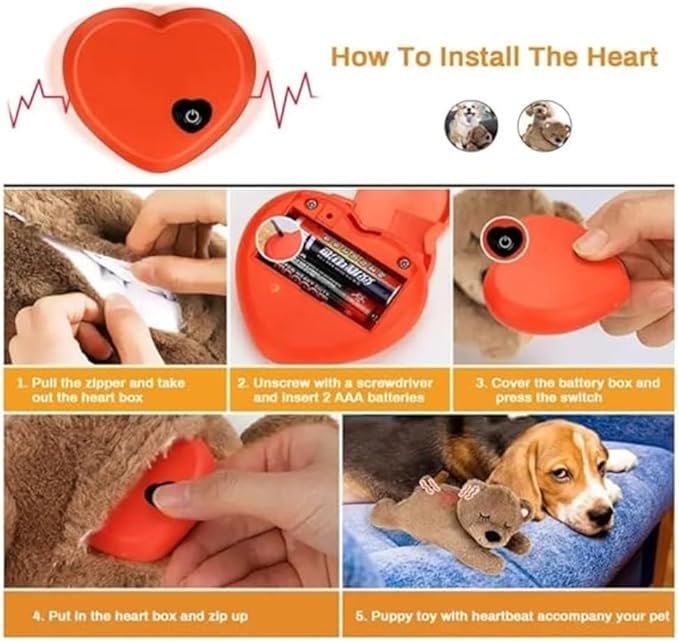BESTIPALS Puppy Heartbeat Toy - Anxiety Relief for Dogs
