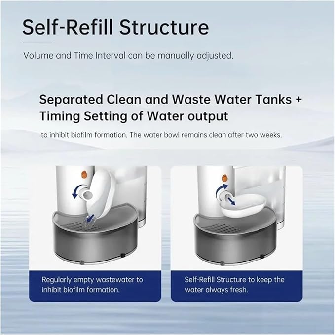 cat Water Feeder, Smart Dump Cat Water Dispenser Running Rechargeable Automatic Dispenser for Pet Dogs,pet Supplies(White)