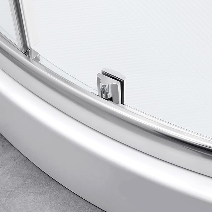 OVE Decors Breeze 34 in. Corner Shower Clear Sliding Door with Walls and Base in Satin Nickel Finish
