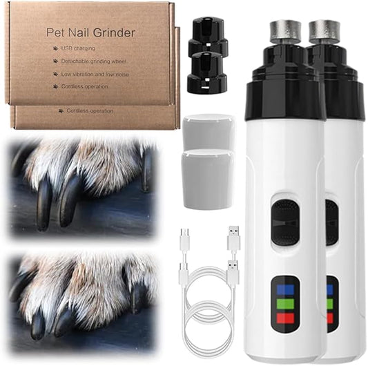Silent Groom Pro, 2024 New Silent Grind Pro for Dogs Silent Grind Pro Dog Nail Trimmer, Rechargeable Micro Precision Electric Dog Nail Clippers Pet Paws Grooming Smoothing Tool (#2 Sets)