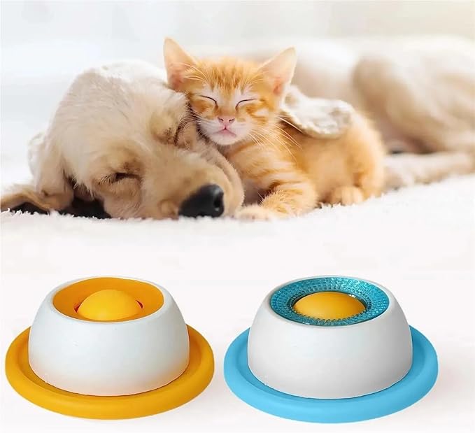 Interactive Lick Mat and Treat Dispensing Toy, Slow Feeder Puzzle for Dogs and Cats(Blue)