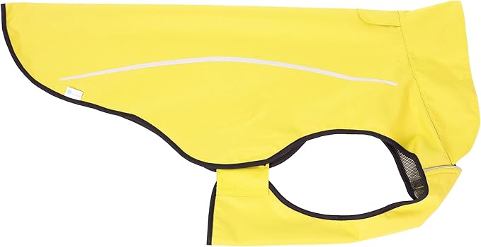 Mile High Life Dog Raincoat, Adjustable Waterproof Reflective Rain Jacket for Small Medium Large Dogs, Lightweight Breathable Pet Rain Coat with Leash Hole(Yellow,M Chest 26-32")